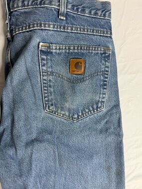 Carhartt B17 DST Relaxed Fit Jeans 38x32 Light Wash Workwear Distressed